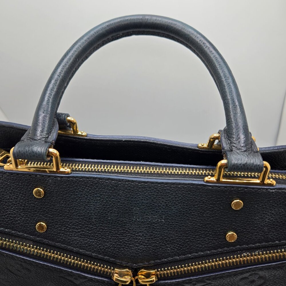 Louis Vuitton Sully PM Handbag/Crossbody Empreinte Leather Monogram Canvas Navy - Picture 9 of 17